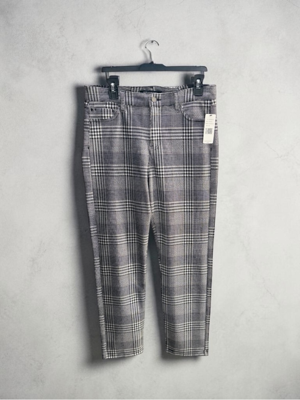 Liverpool Houndstooth Madonna Slim Ankle Pants, Size 10 / 30 New Black White